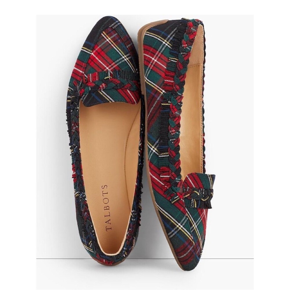 Talbots Francesca Tartan Plaid Fringe
Driving Loafers Flats